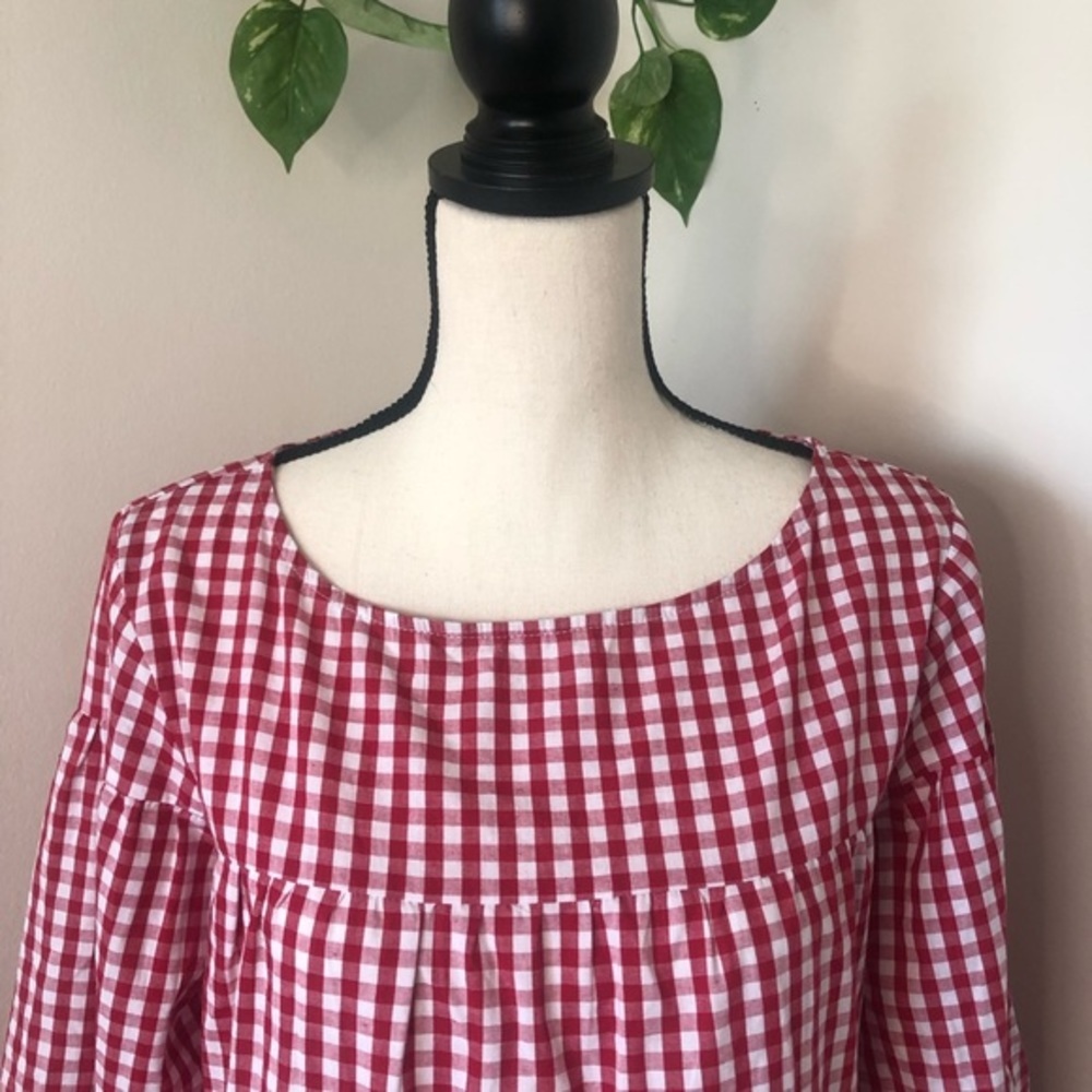 NEW Stevie Hender Gingham Peplum Blouse - Picture 4 of 9